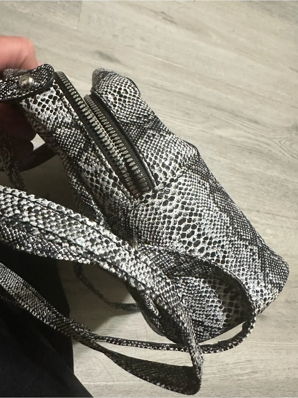 Snake-Print Women's Mini Backpack - Black & White
